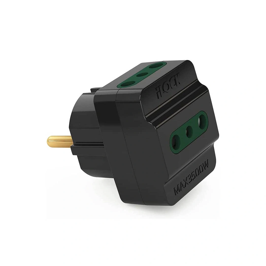 فيشة حائط - 3 فيشة - 3500 وات - أسود