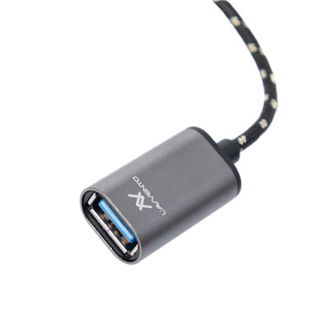 كابل موبايل OTG من Type C الى USB - سم 20 - أسود/رمادي