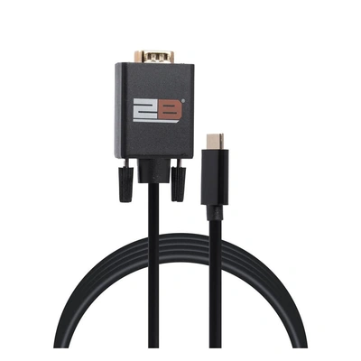 CV144 كابل من Type C الي VGA 1.8 متر - أسود