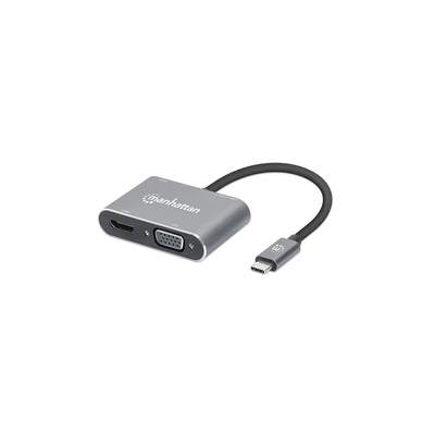 محول مانهاتن USB-C إلى HDMI/VGA 4 في 1 مع توصيل طاقة - 130691