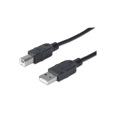 كابل طابعة مانهاتن - USB 2.0 - A ذكر / B ذكر - 3.0م - أسود - 394628