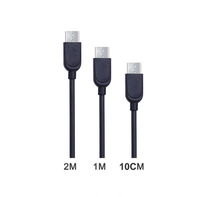 MP-02-7 كبلات USB ميكرو - 3 قطع - أسود