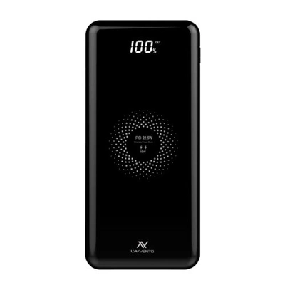 MP125 باور بانك لاسلكي شحن سريع QI سعة 10000 mAh - أسود