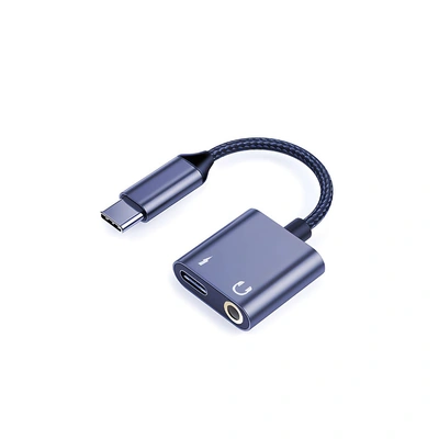 محول لافينتو تايب سي لتايب سي و AUX - أسود - 30 سم