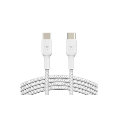 كابل بيلكين مضفر تايب سي - 1 متر - أبيض - 745883788286