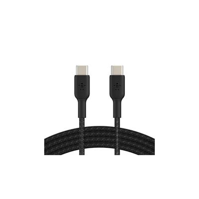 كابل بيلكن مضفر تايب سي إلى تايب سي - 1 م - أسود