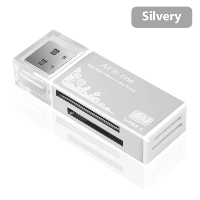 قارئ كروت متعدد المنافذ USB 2.0 - فضي - SY-538