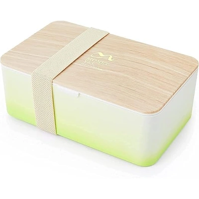 لانش بوكس ياباني مقسم خالٍ من BPA - أخضر - 1 لتر