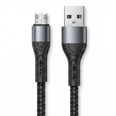 كابل Arunlee XC08M Micro USB مضفر - 6A - 1 متر - اسود - بدون ضمان