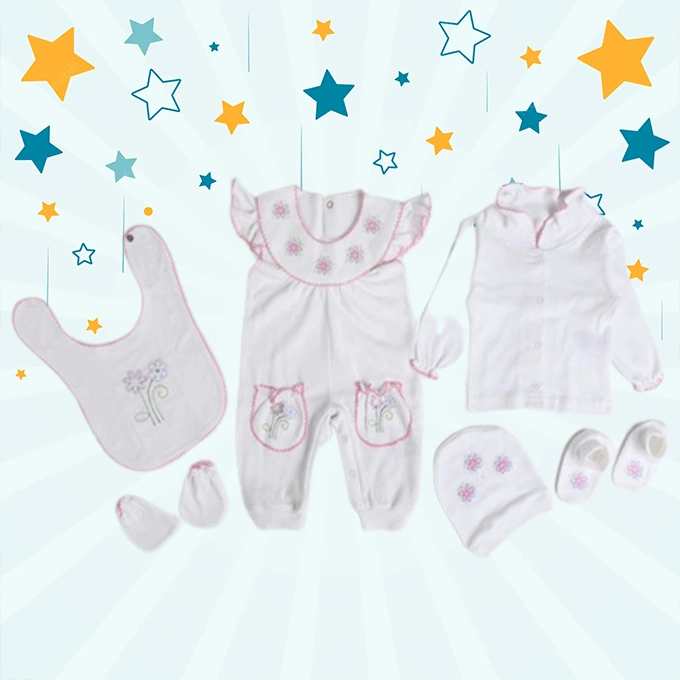 طقم السبوع للبنات قطن 100 % حديث الولادة