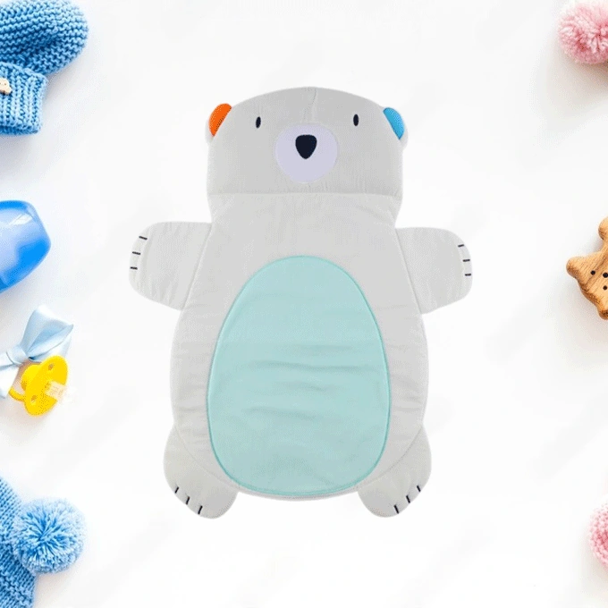 مفرش مشمع مبطن مع مخدة متصلة للأطفال