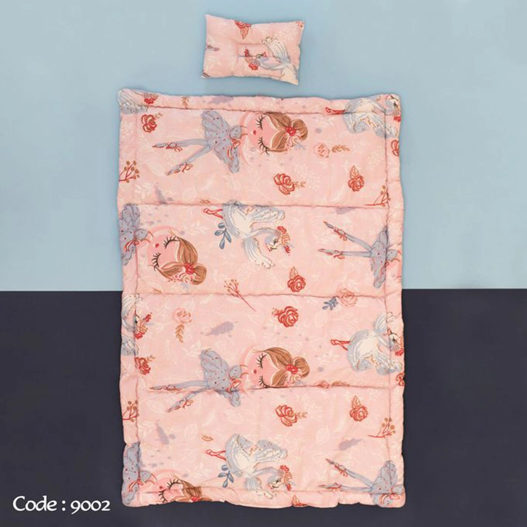 9002 لحاف فايبر للأطفال مع مخدة - بينك
