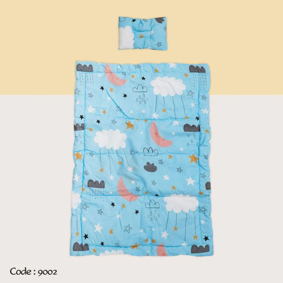 9002 لحاف فايبر للأطفال مع مخدة - لبني