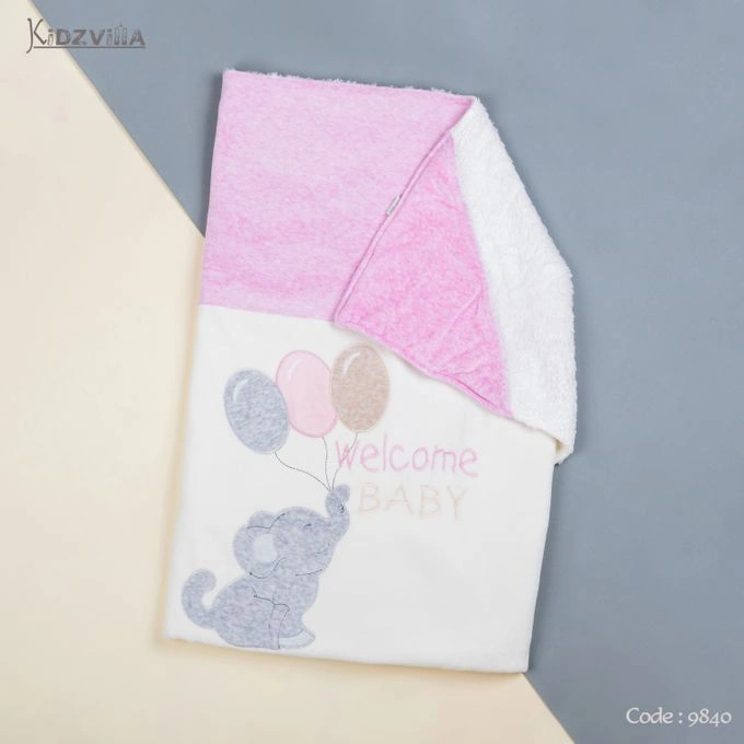 كوفرته قطيفة مبطنة فرو بالكامل لحديث الولادة - فيل