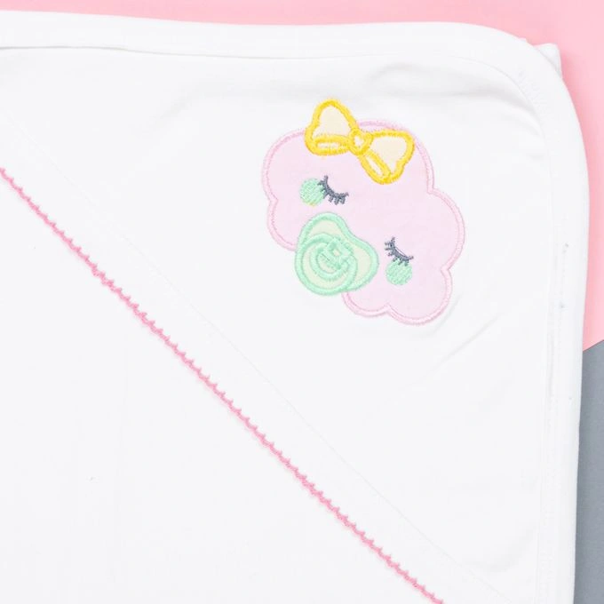 كوفرته قطن للأطفال طبقتين - أبيض/بينك