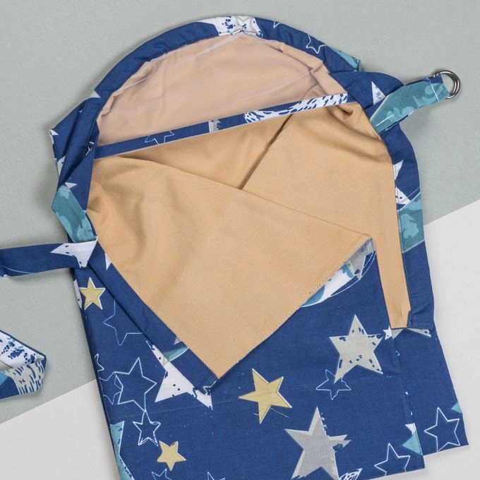 غطاء ساتر الرضاعة طبقتين - أزرق