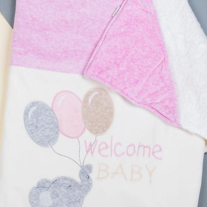 كوفرته قطيفة مبطنة فرو بالكامل لحديث الولادة - فيل