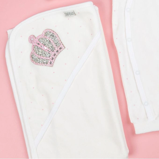 طقم سبوع قطيفة شتوي بناتي - 5 قطع