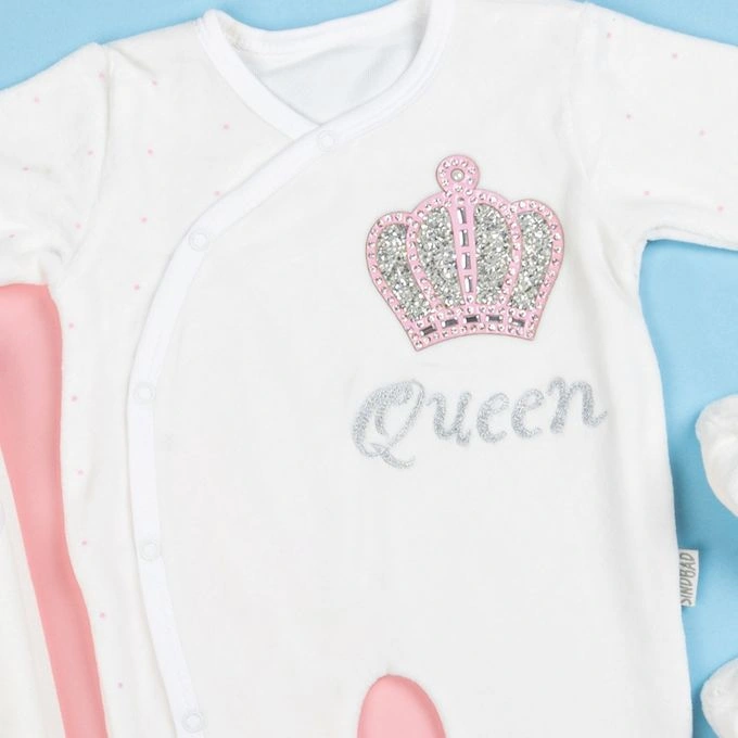 طقم سبوع قطيفة شتوي بناتي - 5 قطع