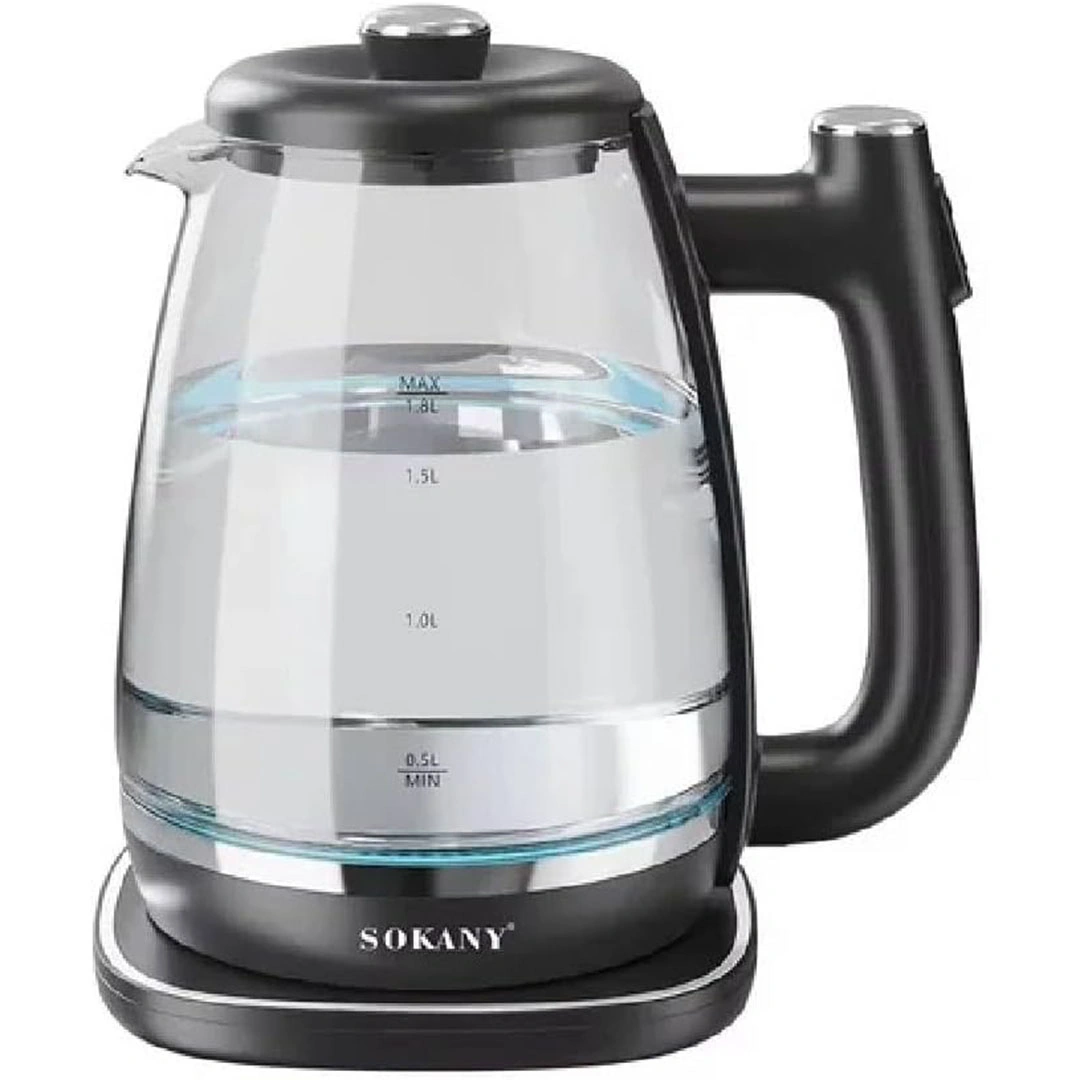 غلاية مياة زجاجية سوكاني - 1.8 لتر - 1800 وات - SK-09034