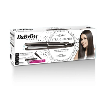 مكواه شعر بيبي ليس سيراميك ماسي بالأيونات مع هدية فرشاة شعر وبساط مقاوم للحرارة - ST388E