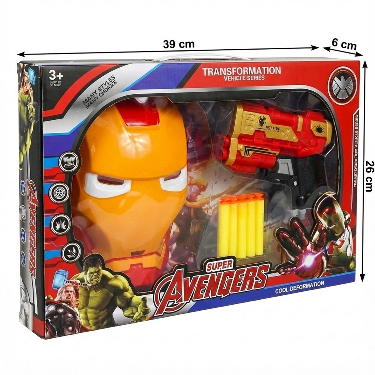 Iron Man Gun and Mask with Foam Darts 564-893