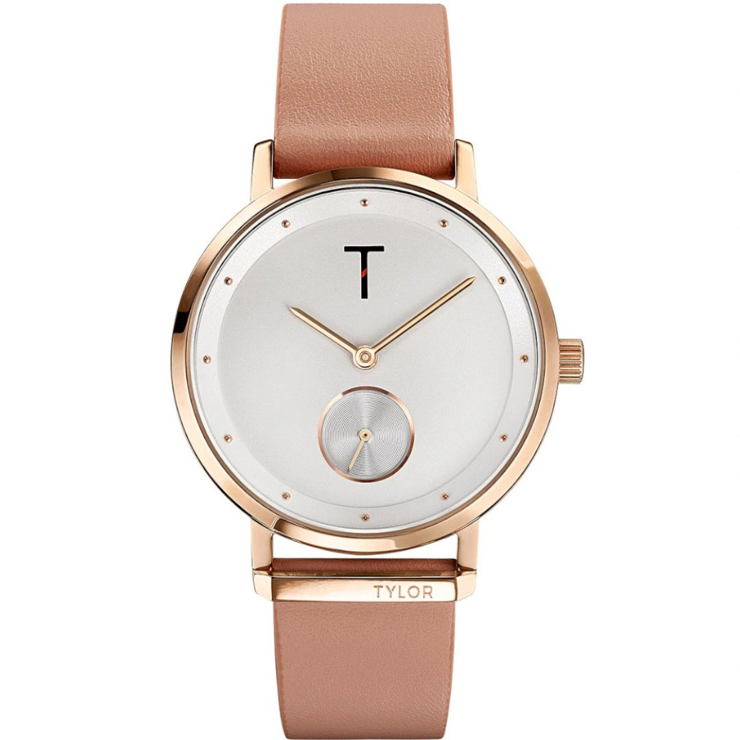 TLAJ001 ساعة كلاسيك حريمي مقاومة للماء - بني فاتح