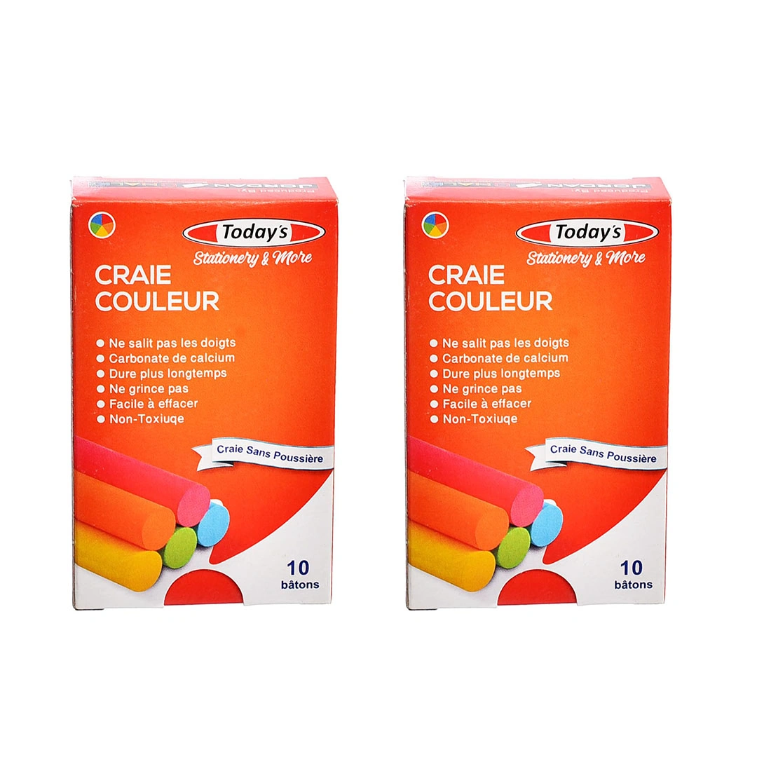 مجموعة طباشير ملونة - عبوتين