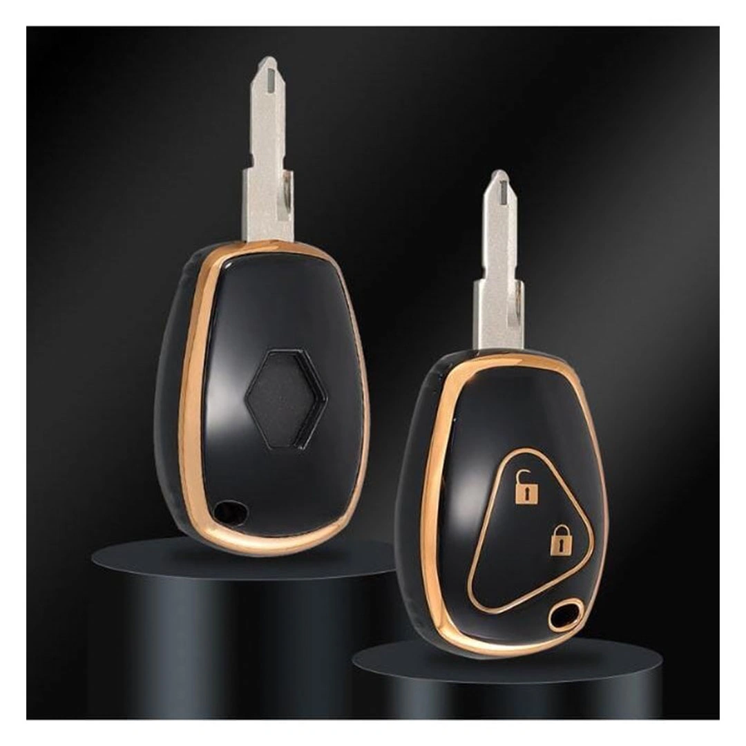 حافظة سيليكون واقية لمفتاح رينو لوجان - نحاسي أسود