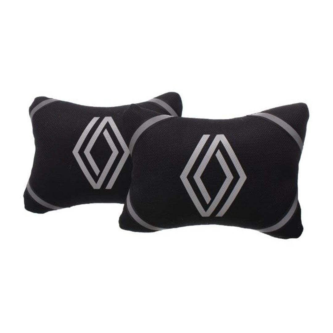 وسادة للرقبة لسيارة رينو - 2 قطعة - أسود /أبيض