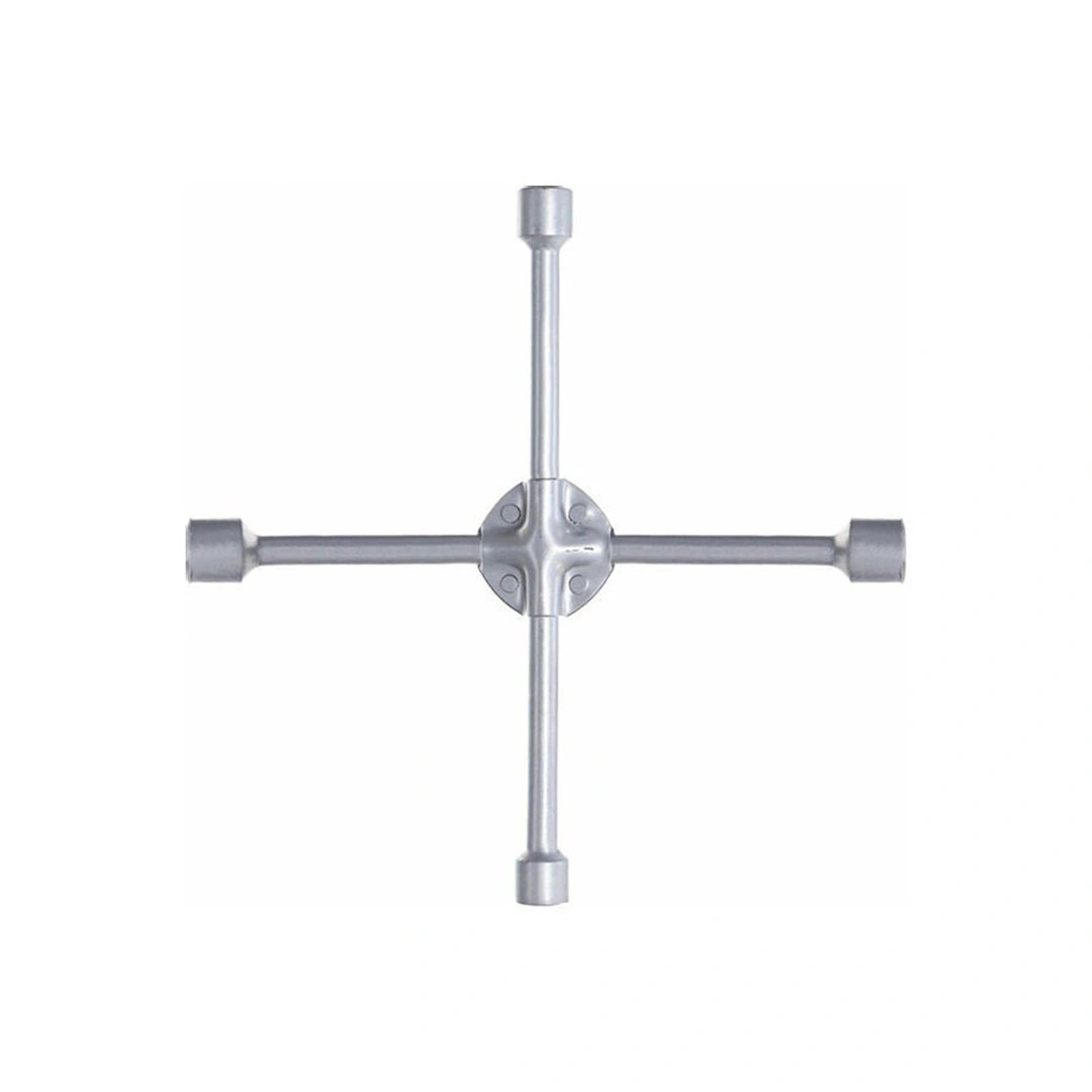 مفتاح عجلة السيارة بشكل متقاطع - فضي