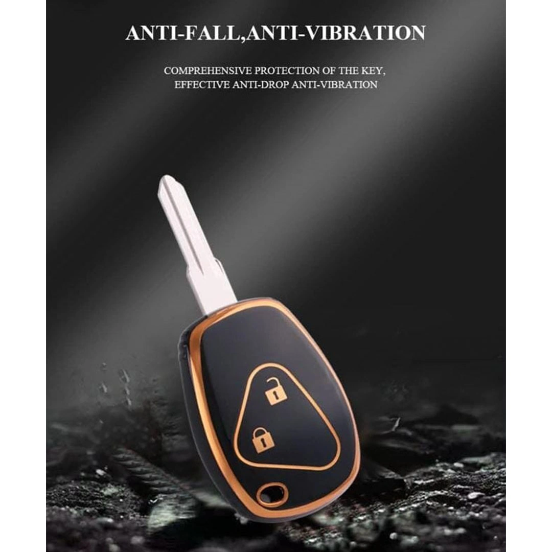 حافظة سيليكون واقية لمفتاح رينو لوجان - نحاسي أسود