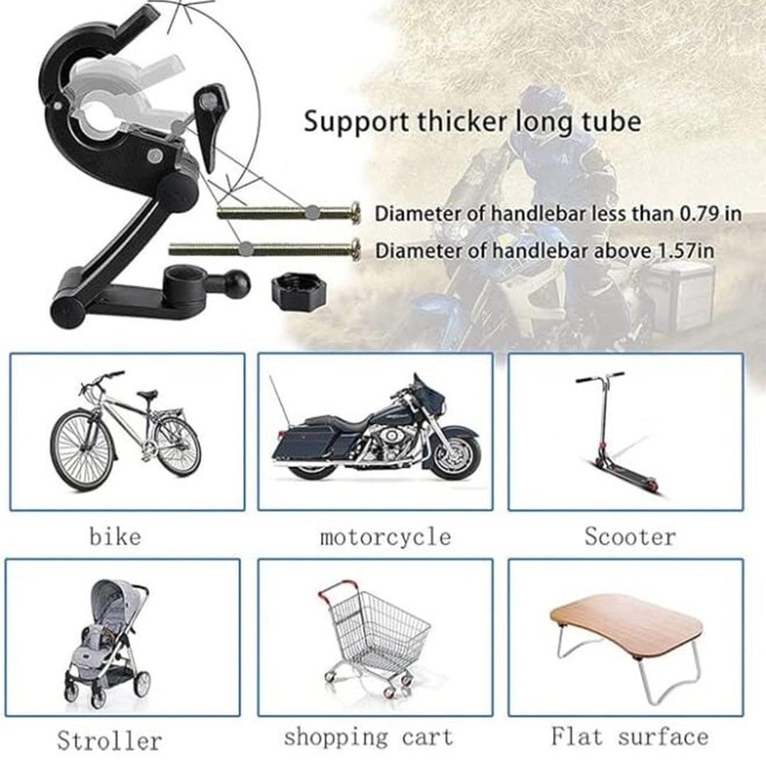 حامل موبايل للدراجات النارية - أسود