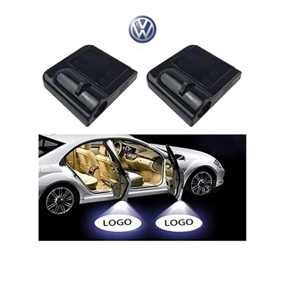 لوجو مضيئة LED لسيارة لفولكس واجن - 2 قطعة - أسود