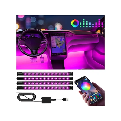 مصابيح داخلية للسيارة - 4 قطع - 7 الوان