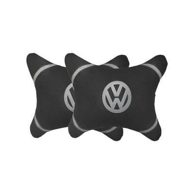 وسادة رقبة للسيارة 2 قطعة - فولكس فاجن - أسود/أبيض