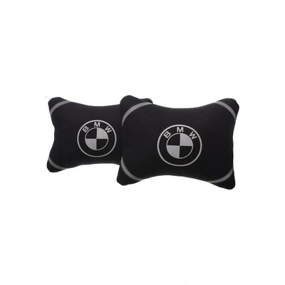 وسادة رقبة للسيارة 2 قطعة - BMW - أسود/أبيض