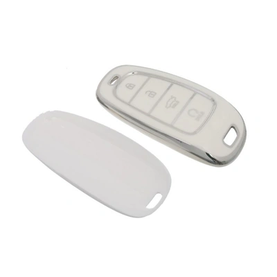 جراب سيليكون لهيونداي توسان - TPU - أبيض فضي