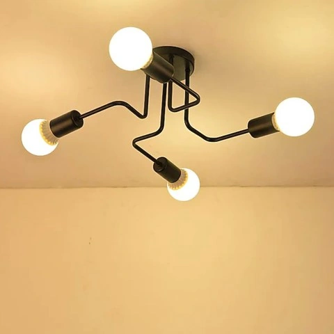 نجفة بسيطة ملتوية رباعية - أسود