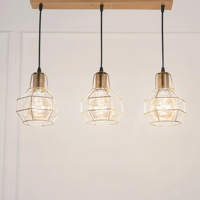 نجفة مسطرة ثلاثية - ذهبي