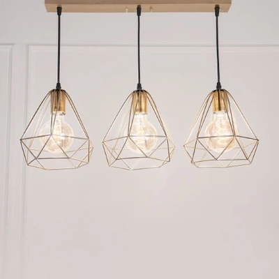 نجفة مسطرة شكل جوهرة - ذهبي