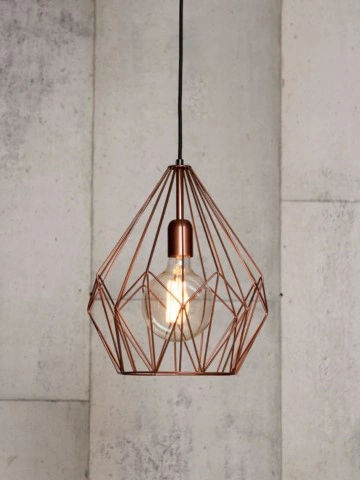 وحدة إضاءة علي شكل جوهرة حجم كبير - روز جولد