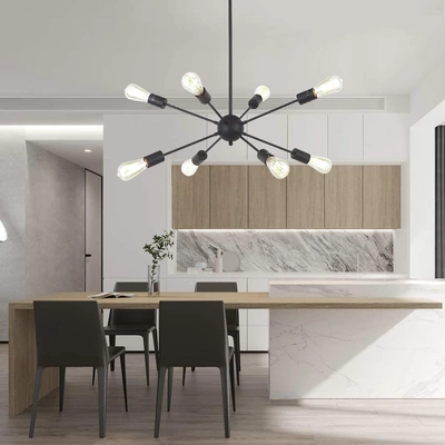 نجفة عنكبوتية ثمانية - أسود