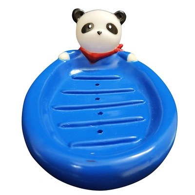 حافظة صابون بلاستيك شكل باندا - أزرق