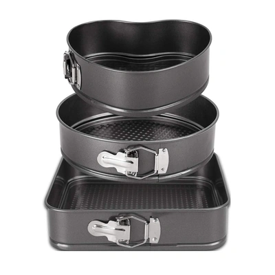 طقم صواني كيك قابل للفصل - 3 قطع - أسود