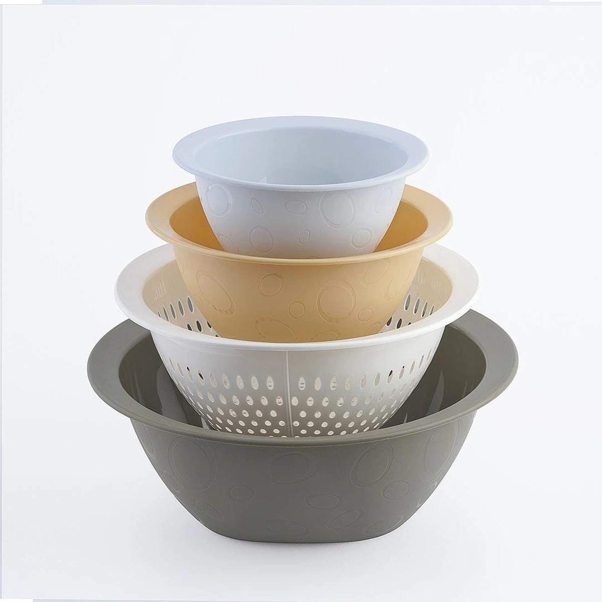 طقم فيستا متعدد الاستخدامات والحجم - 4 قطع - رمادي/أبيض/أصفر/لبني