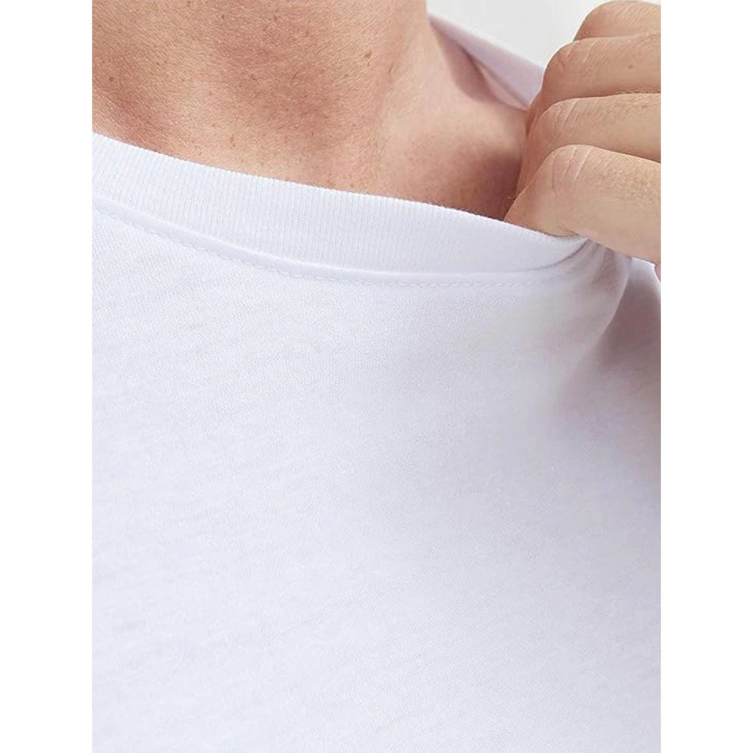 تيشرت بيزك رجالي - أبيض