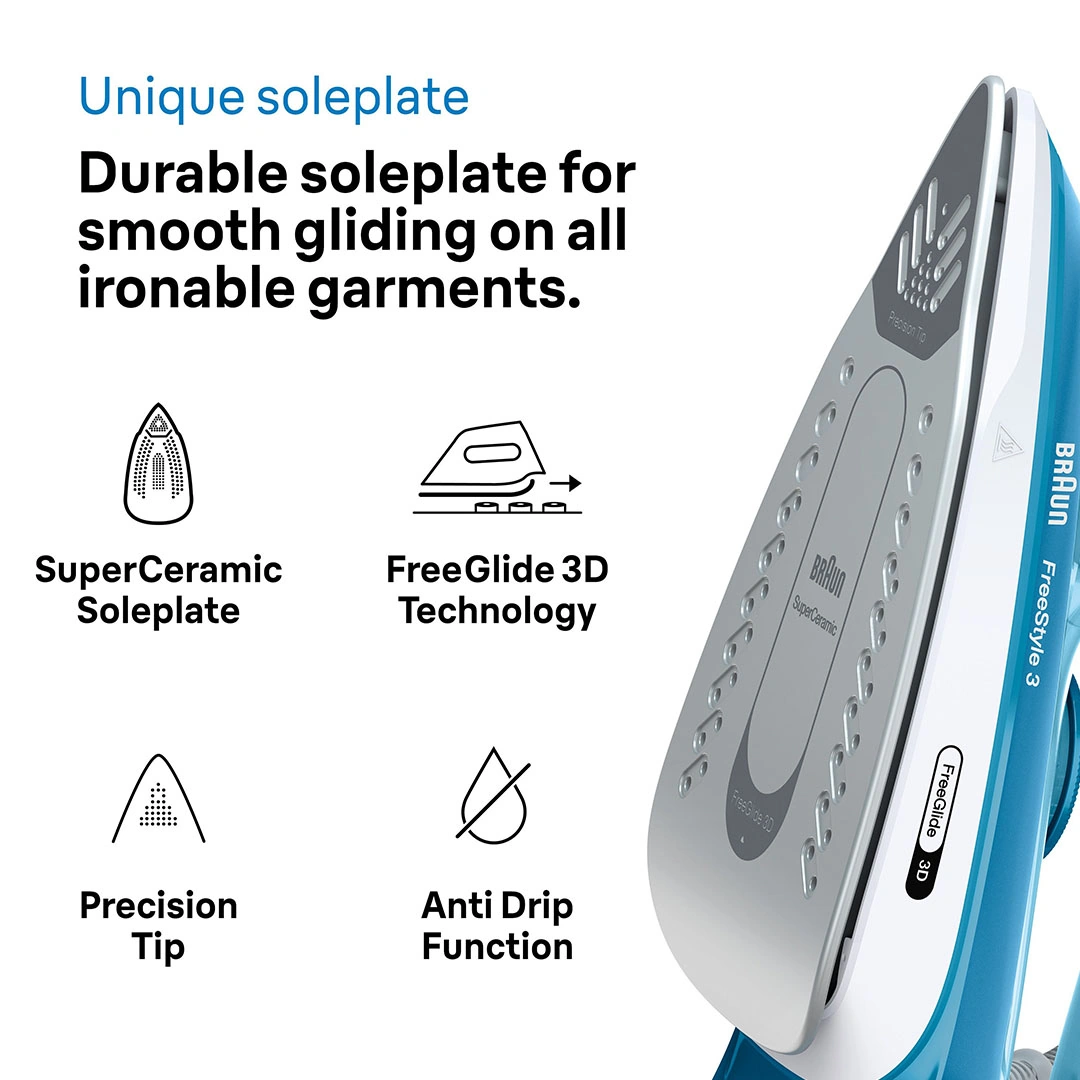 مكواة بخار براون - 2400 وات - أزرق - FI3144 BL