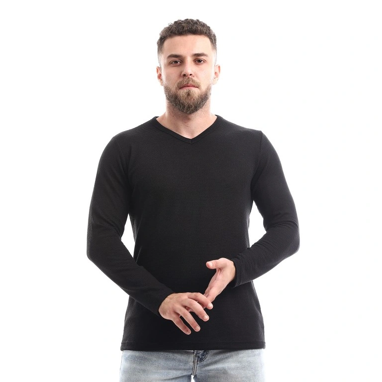 تيشيرت رجالي كم طويل برقبة V