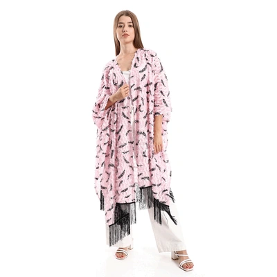 كارديجان مفتوح عصري بشراشيب